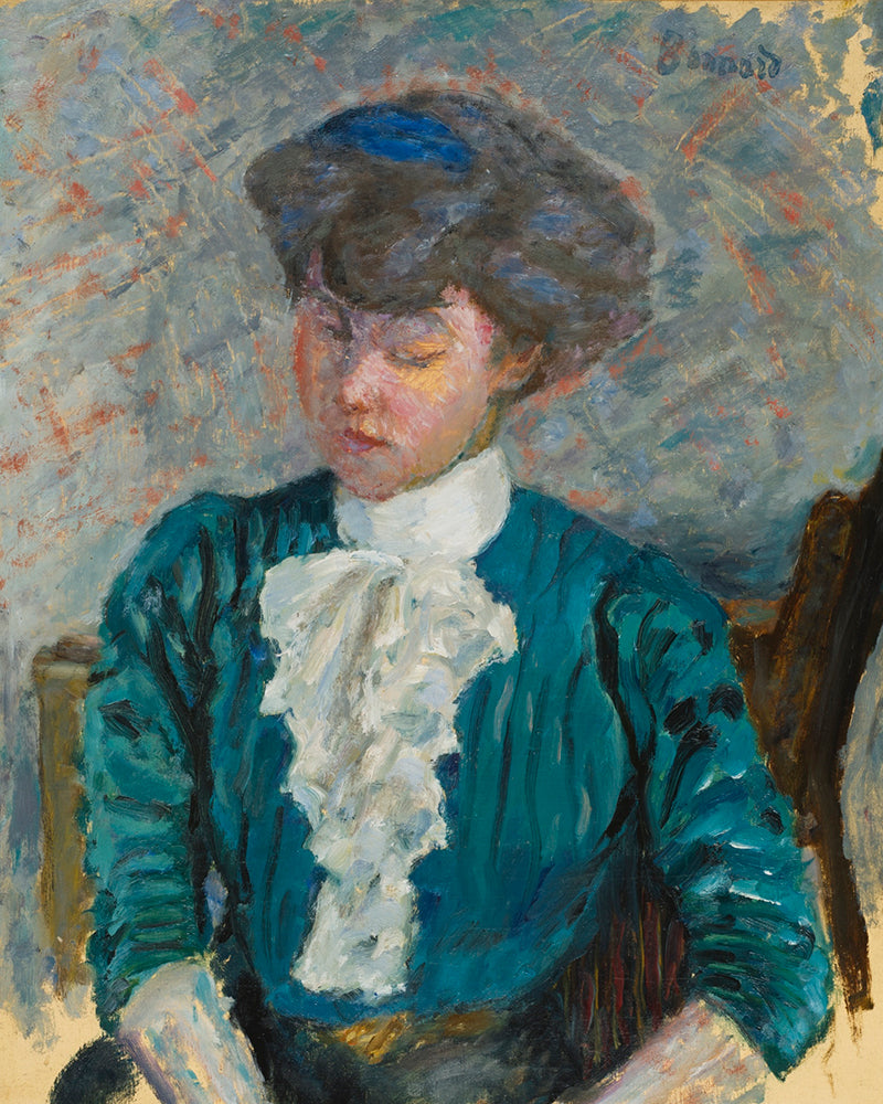 FEMME AU JABOT ROSE  by Pierre Bonnard