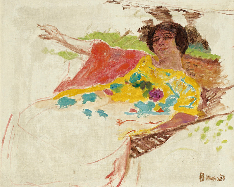 FEMME AU PEIGNOIR DANS UN HAMAC by Pierre Bonnard