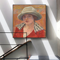 JEUNE FEMME AU CHAPEAU BLANC  by Pierre Bonnard