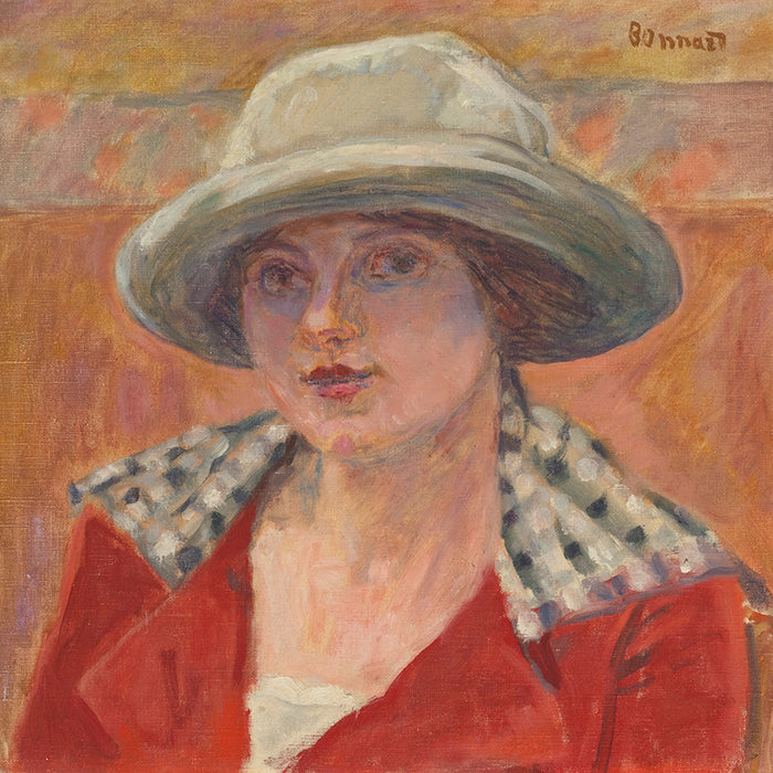 JEUNE FEMME AU CHAPEAU BLANC  by Pierre Bonnard