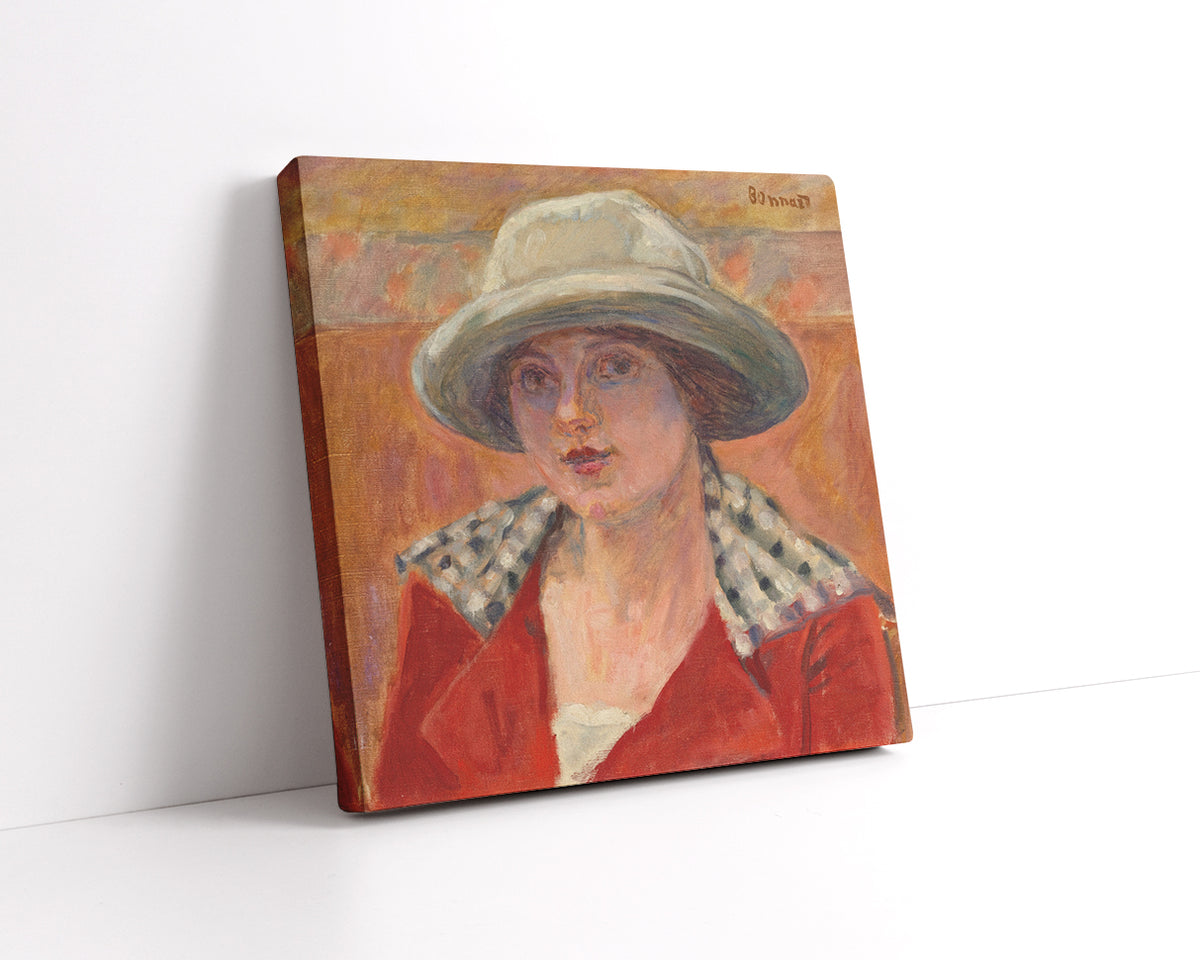 JEUNE FEMME AU CHAPEAU BLANC  by Pierre Bonnard