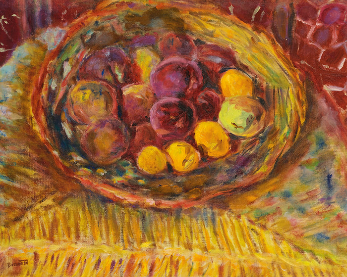 PêCHES DANS UNE ASSIETTE SUR UNE CHAISE by Pierre Bonnard