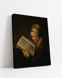 Portrait of An Old Woman Reading by Rembrandt Harmenszoon van Rijn