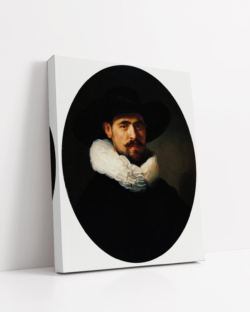 Portrait of a Bearded Man in a Wide–Brimmed Hat by Rembrandt Harmenszoon van Rijn