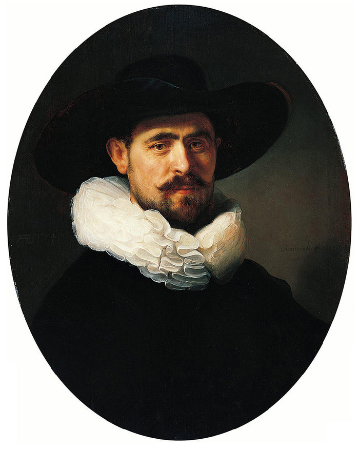 Portrait of a Bearded Man in a Wide–Brimmed Hat by Rembrandt Harmenszoon van Rijn