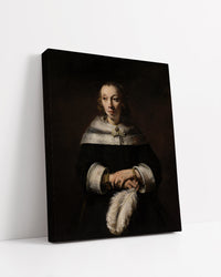 Portrait of a Lady with an Ostrich-Feather Fan by Rembrandt Harmenszoon van Rijn