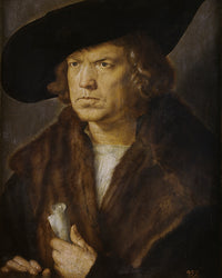 Portrait of a Man with Baret and Scroll by Albrecht Durer