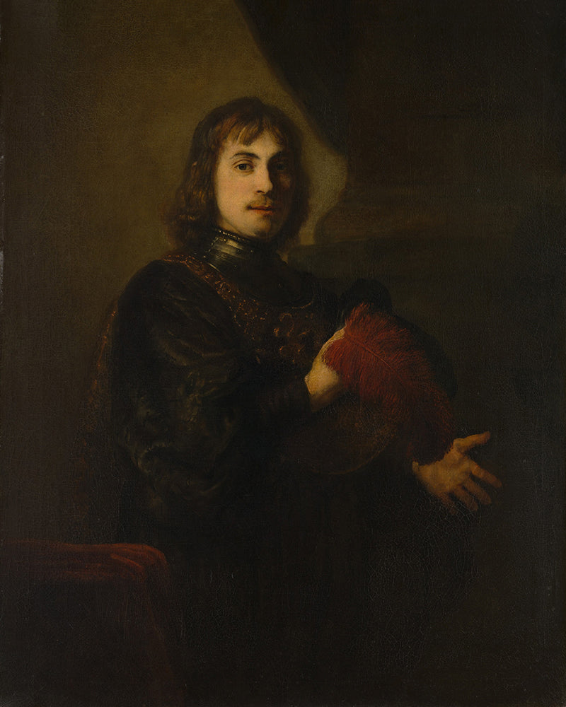 Portrait of a Man with a Breastplate and Plumed Hat by Rembrandt Harmenszoon van Rijn