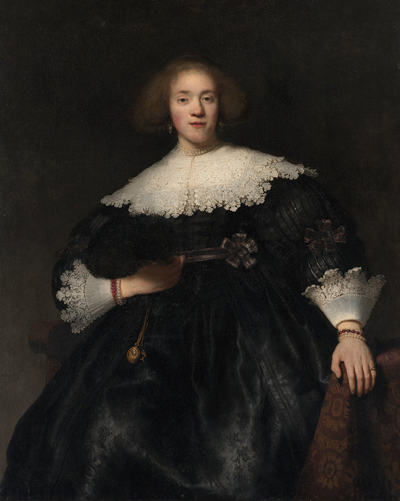 Portrait of a Young Woman with a Fan by Rembrandt Harmenszoon van Rijn