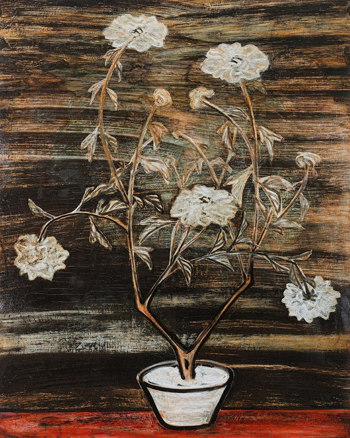 Potted White Flowers by San Yu