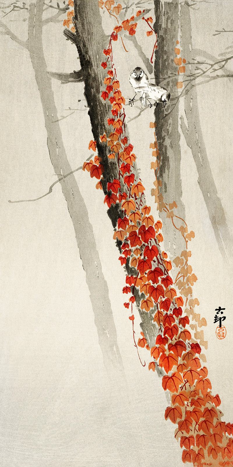 Red ivy by Ohara Koson