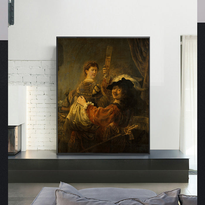 Rembrandt and Saskia in the Scene of the Prodigal Son by Rembrandt Harmenszoon van Rijn