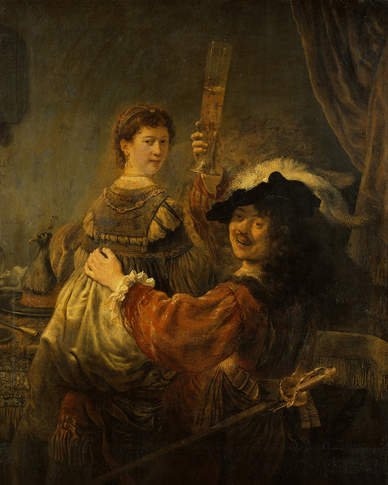 Rembrandt and Saskia in the Scene of the Prodigal Son by Rembrandt Harmenszoon van Rijn