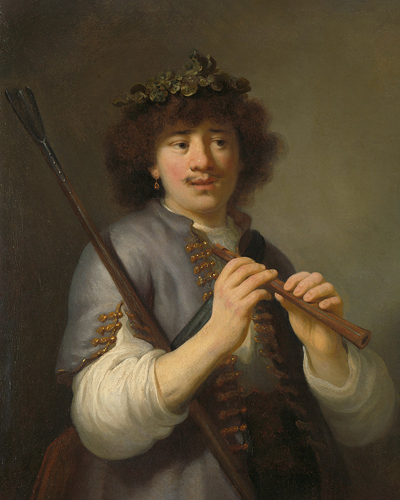 Rembrandt as Shepherd with Staff and Flute by Rembrandt Harmenszoon van Rijn