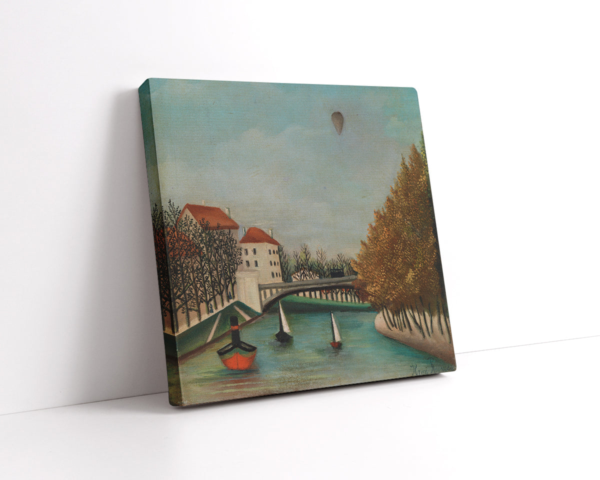 River Scene with Balloon by Henri Rousseau