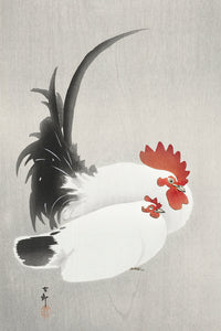 Rooster and hen by Ohara Koson