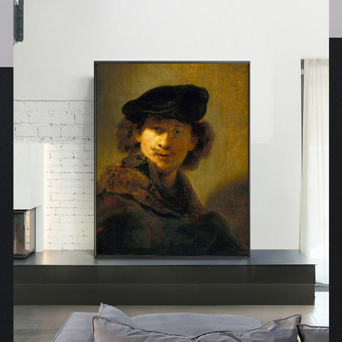 Self-Portrait with Velvet Beret by Rembrandt Harmenszoon van Rijn