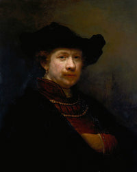 Self-portrait in a flat cap  by Rembrandt Harmenszoon van Rijn