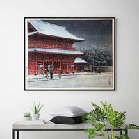 Snow_over_Zojoji_Temple by Kawase Hasui