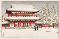 Snow at Heian shrine by Kawase Hasui