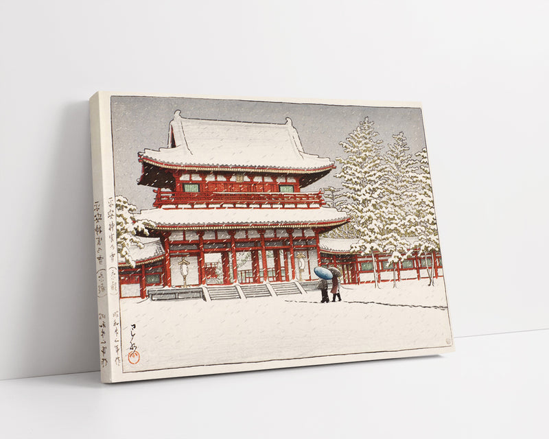 Snow at Heian shrine by Kawase Hasui