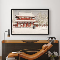 Snow at Heian shrine by Kawase Hasui