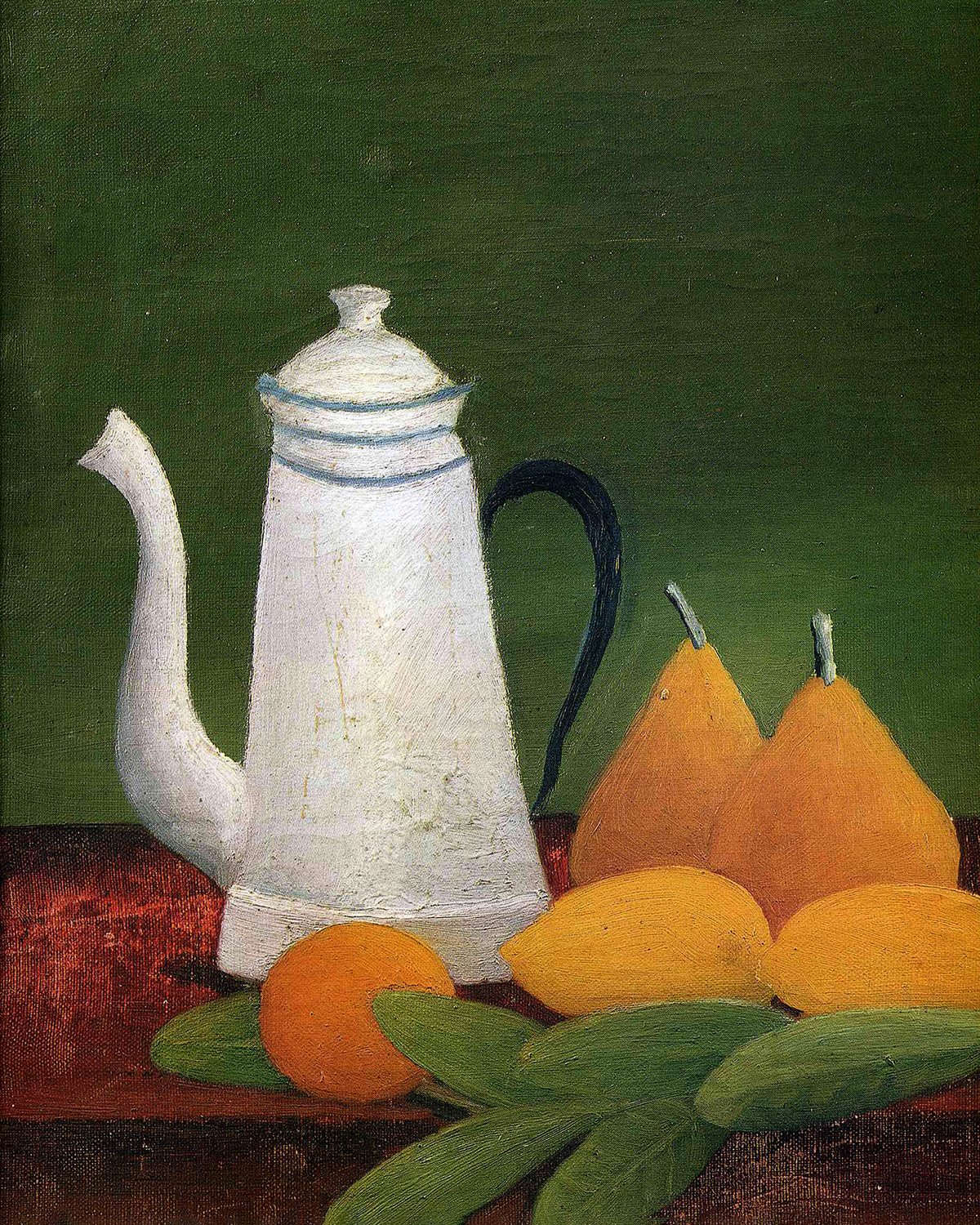 Still life with Teapot and Fruit by Henri Rousseau