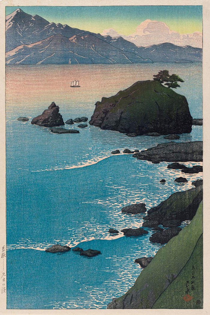 Tabi_miyage_dai_isshū,_Wakasa_Kude_no_hama by Kawase Hasui