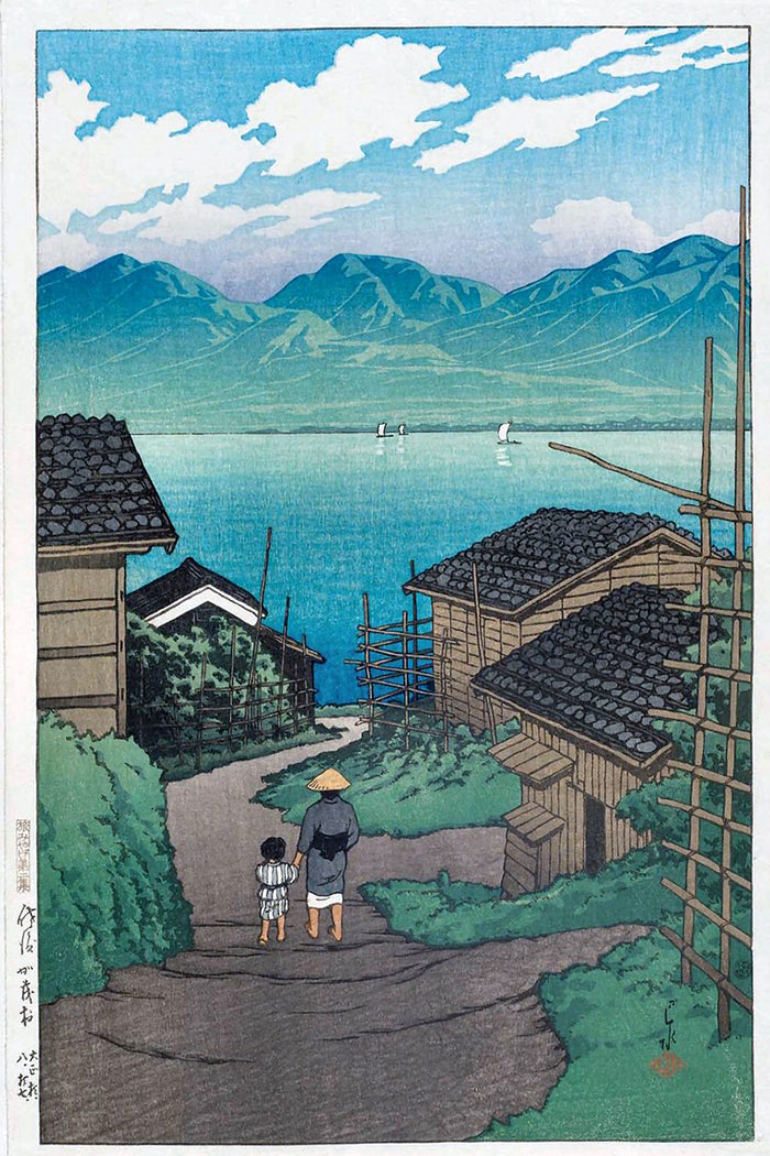 Tabi_miyage_dai_nishū,_Sado_Kamo-mura by Kawase Hasui