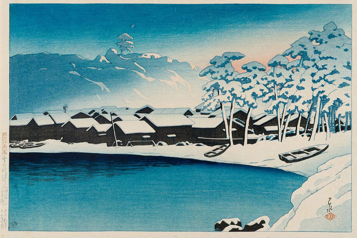 Tabi_miyage_dai_nishū,_Yuki_no_akebono by Kawase Hasui