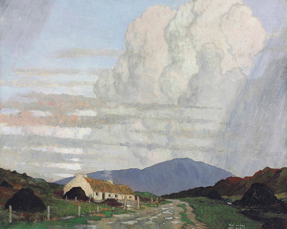 Thatched Cottages by a Roadside by Paul Henry