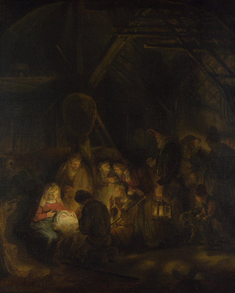 The Adoration of the Shepherds by Rembrandt Harmenszoon van Rijn