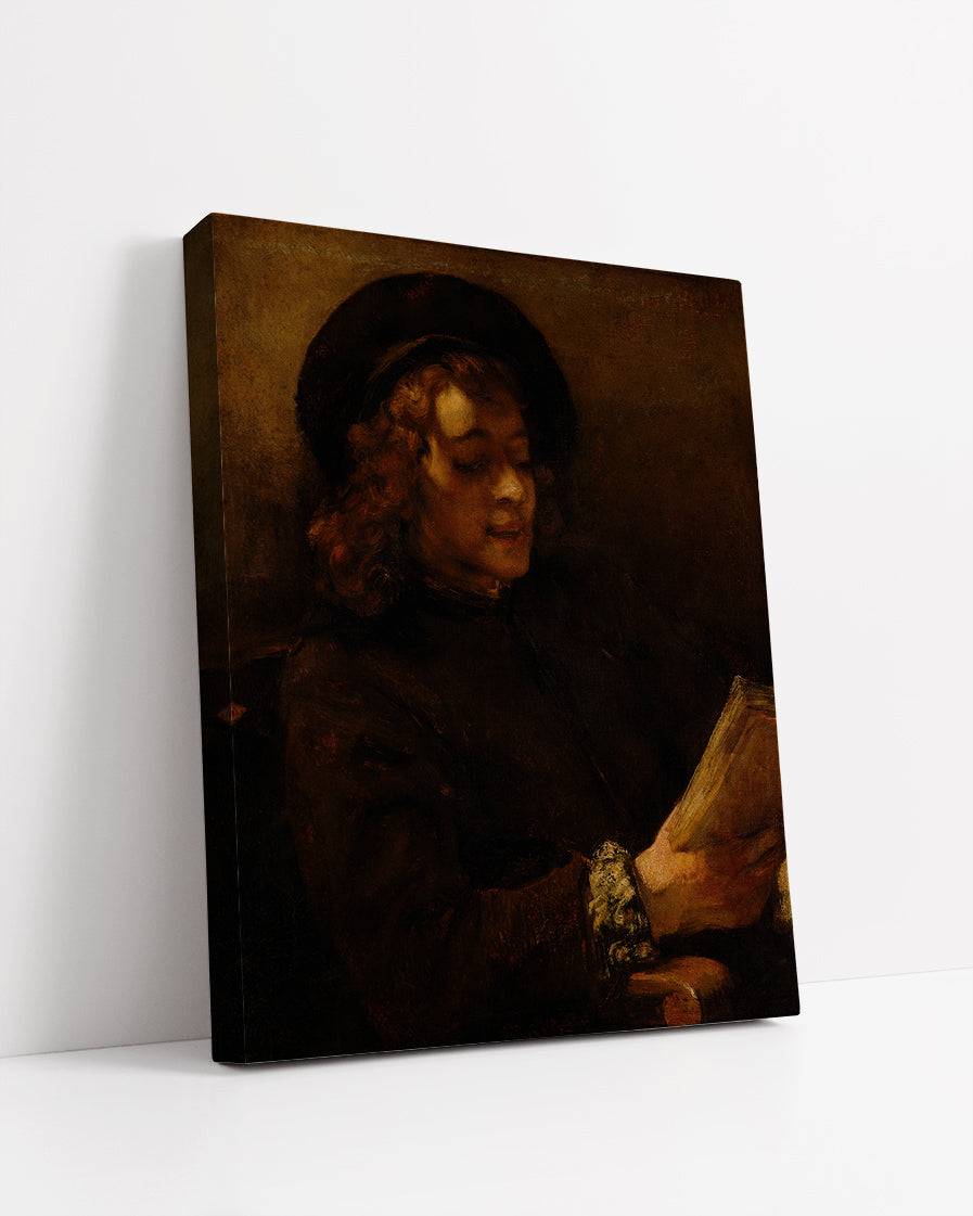 The Artist,s Son 'Reading' by Rembrandt Harmenszoon van Rijn