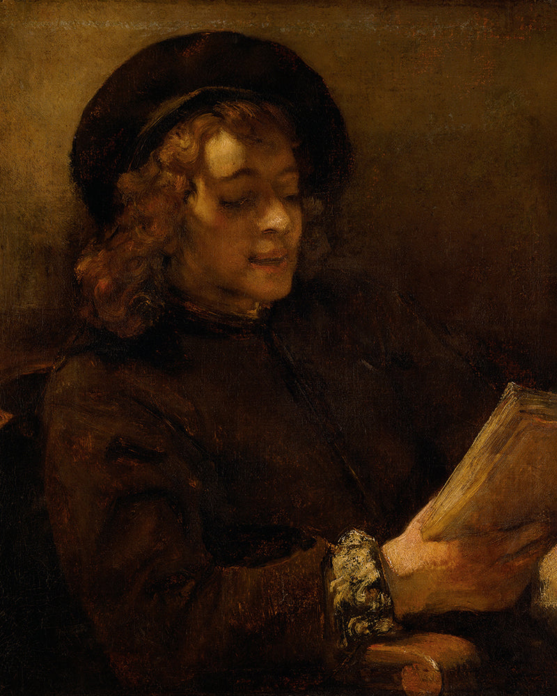 The Artist,s Son 'Reading' by Rembrandt Harmenszoon van Rijn