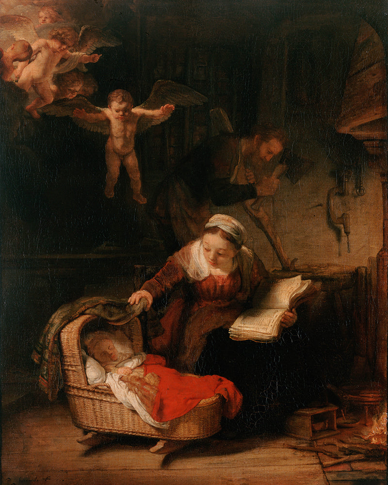 The Holy Family with Angels by Rembrandt Harmenszoon van Rijn