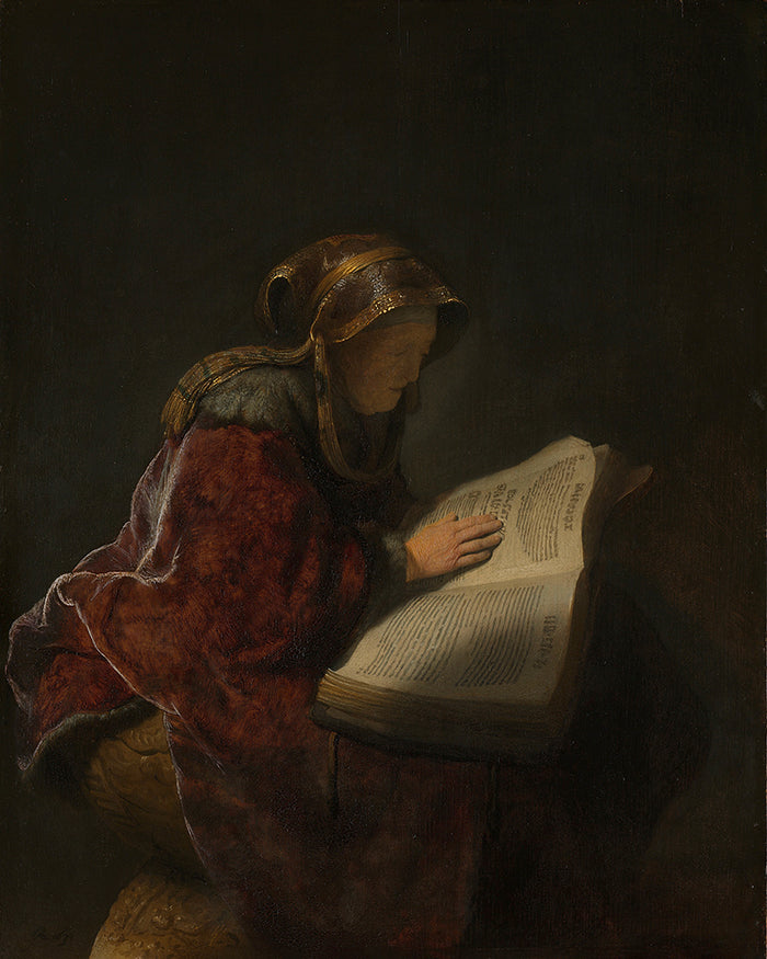 The Prophetess Anna  by Rembrandt Harmenszoon van Rijn