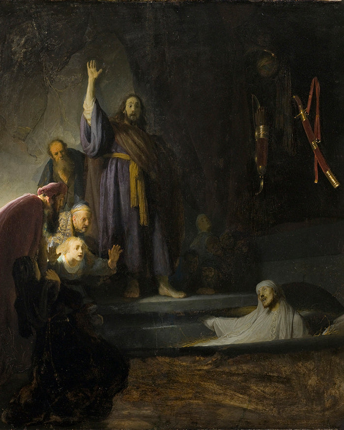 The raising of Lazarus by Rembrandt Harmenszoon van Rijn