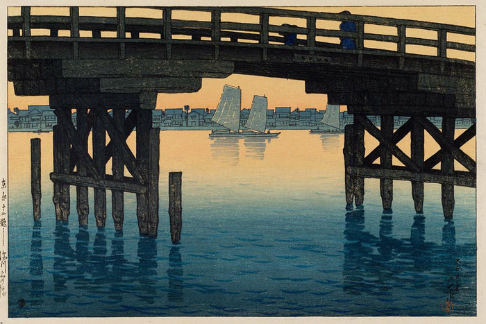 Tōkyō_jūnidai,_Fukagawa_Kaminohashiby Kawase Hasui