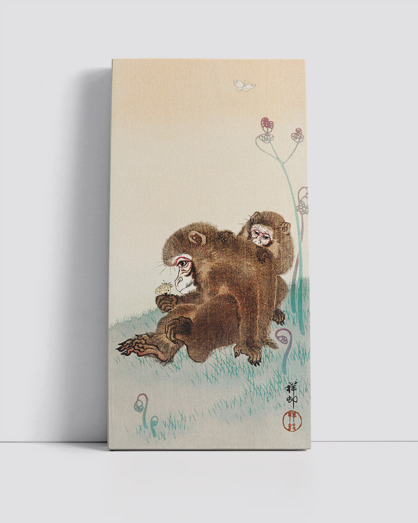 Two monkeys by Ohara Koson