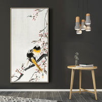 Two sable red tails with cherry blossom by Ohara Koson