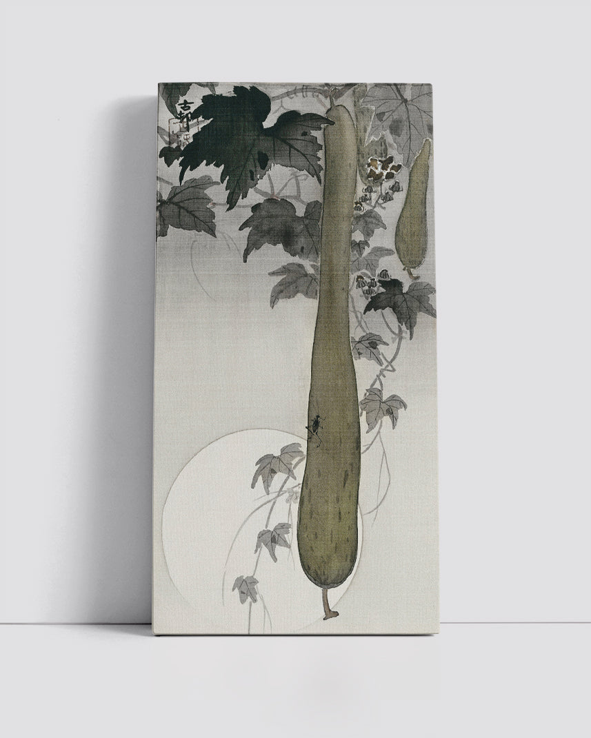 Wild cucumber and a full moon by Ohara Koson