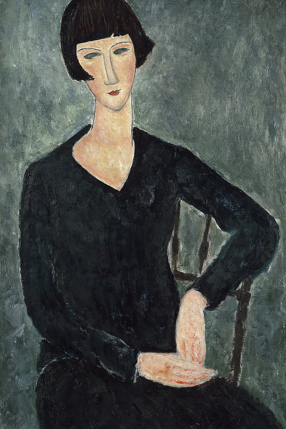 Woman in a Blue Dress Seated by Amedeo Modigliani