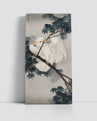 Yellow crested cockatoo in tree by Ohara Koson