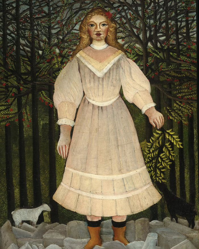 Young Girl in Pink by Henri Rousseau