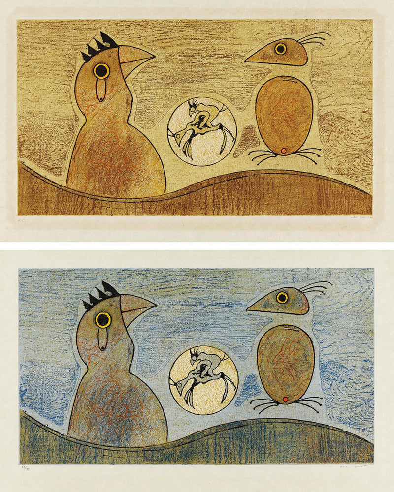 Zwei Vogel two plates by Max Ernst