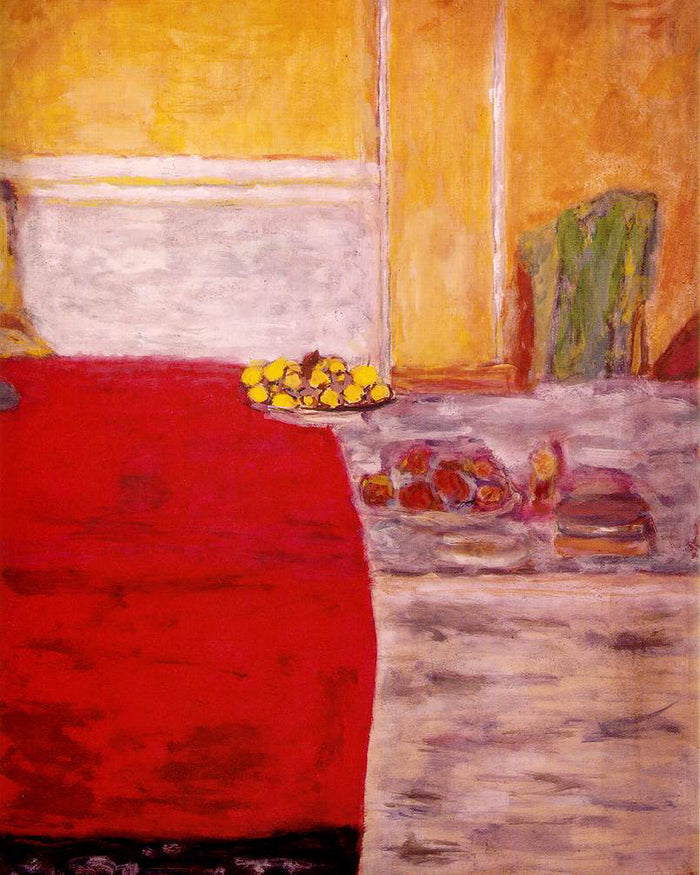 fruit-on-the-red-carpet by Pierre Bonnard