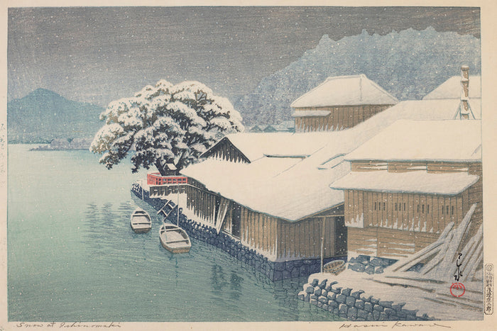 evening_snow_at_ishinomaki by Kawase Hasui