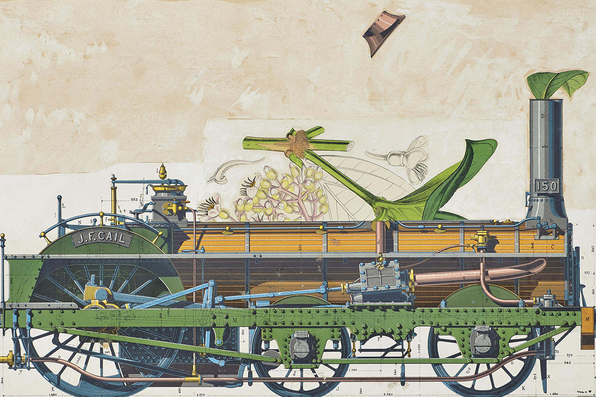 jeune fille changee en locomotive by Max Ernst