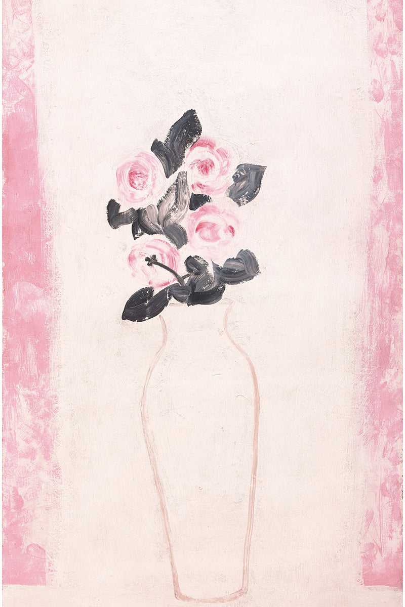 roses in a white vase by San Yu