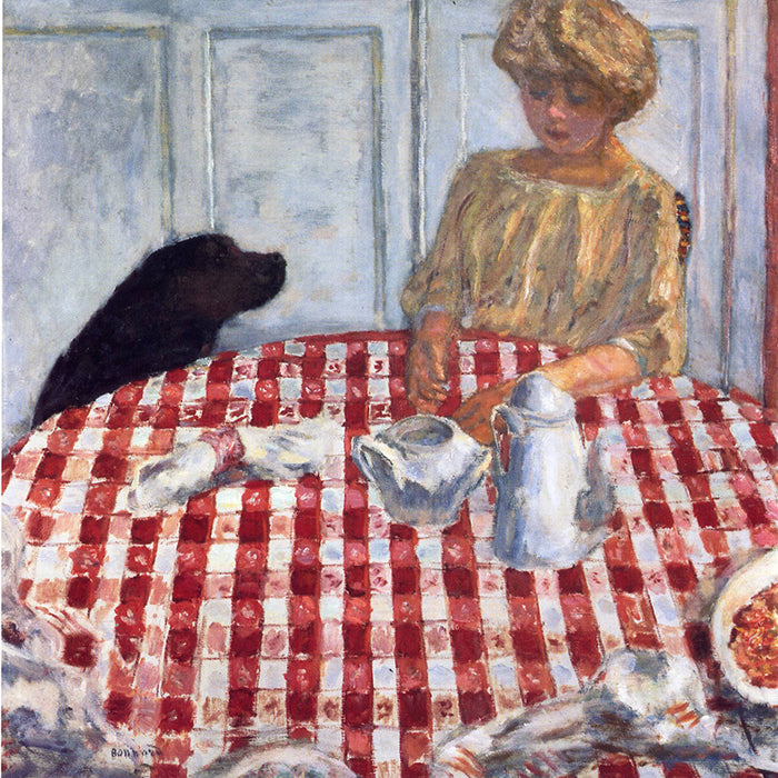 the-red-checkered-tablecloth  by Pierre Bonnard